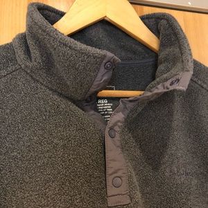 LL BEAN men’s quarter zip/button fleece pullover